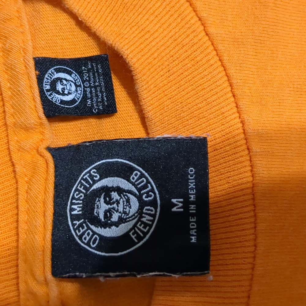Obey X The Misfits Fiend Club Rock Orange L/S Graphic Shirt Men’s M - Picture 5 of 7